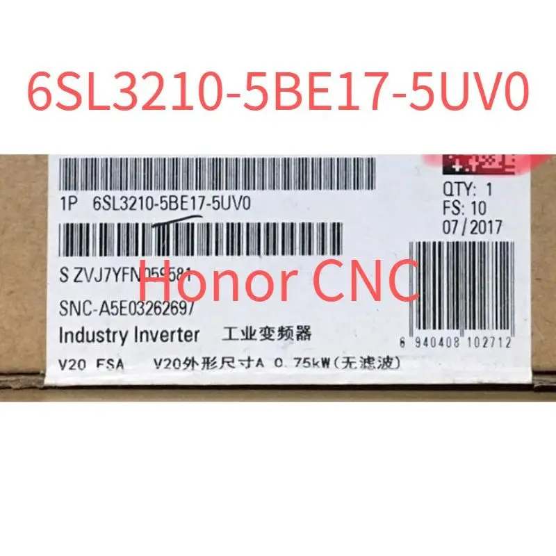 6SL3210-5BE17-5UV0 SINAMICS V20 380-480 V 3 AC -15/+10% 47-63Hz rated power 0.75 kW