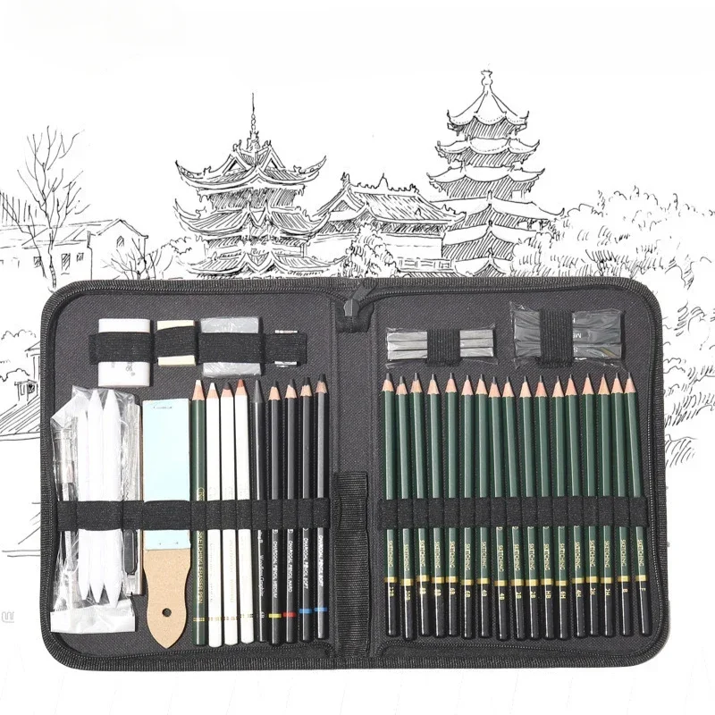 42 zestawy szkiców, profesjonalne artykuły artystyczne, kolorowe, ołówki graficzne, ołówki węglowe dla artystów, dorosłych, nastolatków i początkujących
