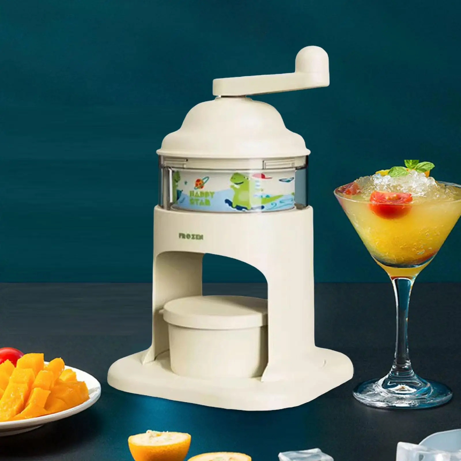 Ручная роторная дробилка льда, машина для изготовления снежных конусов, бытовые снеговики, ручные