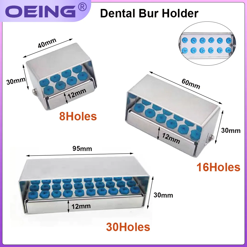 Dental Bur Box Burs Holder 8/12/30 With Silicon Autoclave Sterilizer Case Endo File Disinfection Box Organizer Dentistry Tools