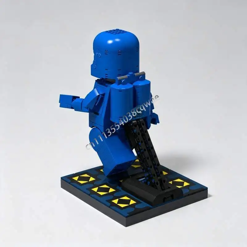 1264PCS Blue Astronaut Walking Motion MOC Model Custom Puzzle DIY Assembly Creative Space Figure Building Blocks Educational Toy - view 3
