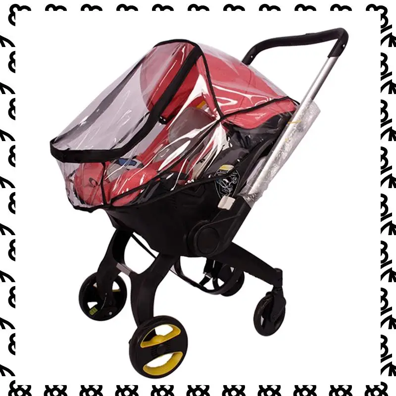A07I Baby Carriage Rain Cover Breathable Double Zipper Windproof Rain Cover Stroller Raincoat Baby Seat Travel Parts