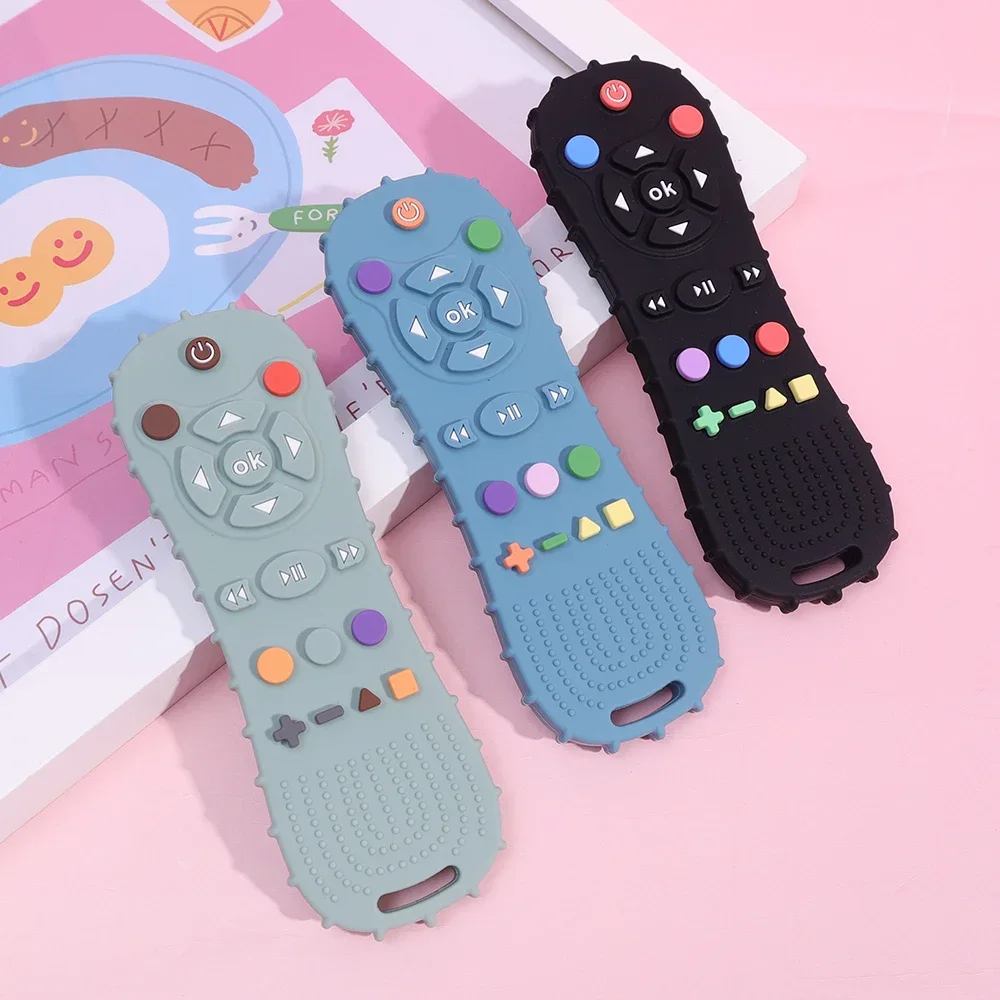 Neuheit Silikon Simulation TV Fernbedienung Form Beruhigende Spielzeug Baby Food Grade Teaser Stick kinder Sensorische Bildung Spielzeug – Detail 8