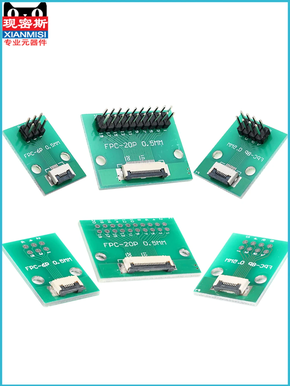 แผ่นสายเคเบิลอะแดปเตอร์ยืดหยุ่น FPC /ffc ขนาด0.5มม. 1.0มม. ไปสอดตรง2.54บัดกรีฐานสายเคเบิลอะแดปเตอร์แบบยืดหยุ่น