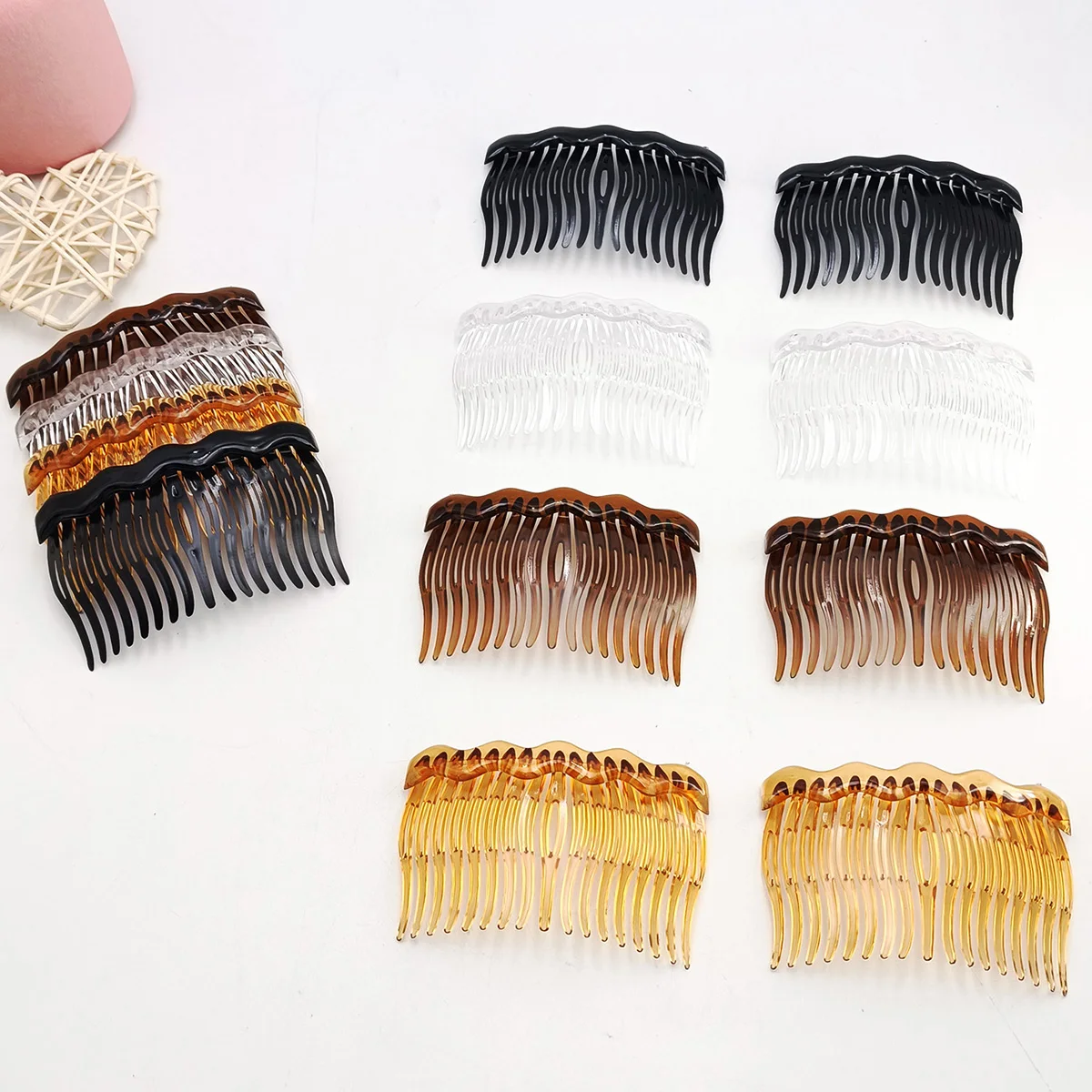 12 PCS 8CM Wave Shape Hair Combs Retro French Disk Tool Hair