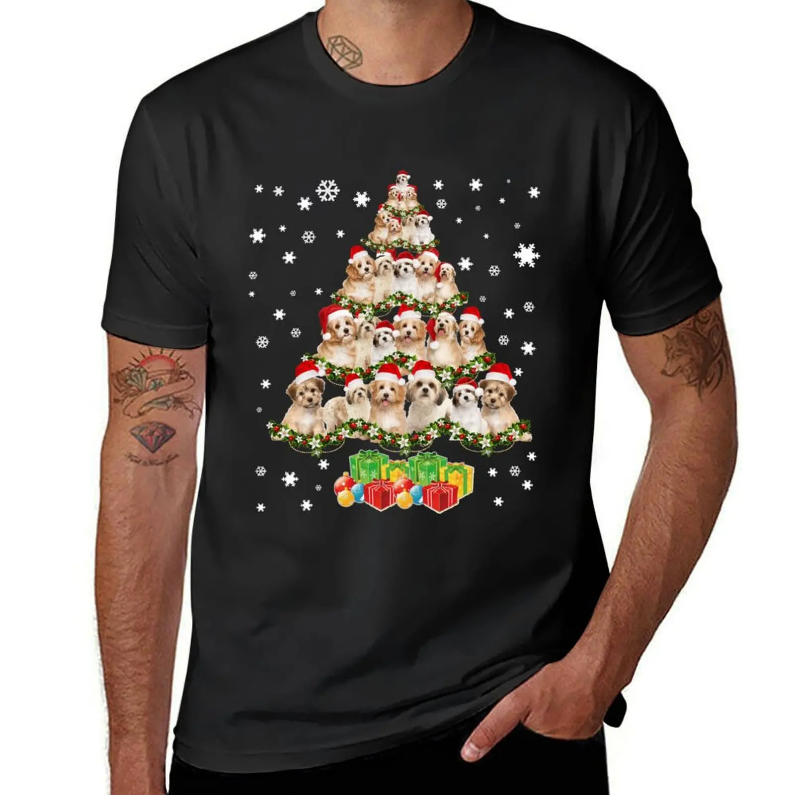 

Cute cavachon dog christmas tree gift decor T-Shirt gifts for boyfriend Clothing T-shirts man mens tall t shirts