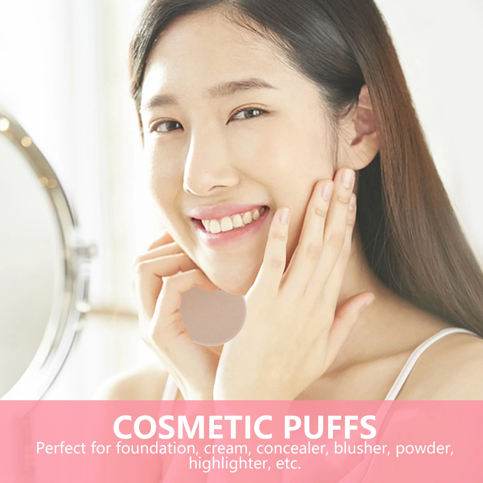 

2Pcs Powder Puff Long Lasting Makeup Sponges Smooth Touch Safe for Facial Home Travel Makeup Sponge