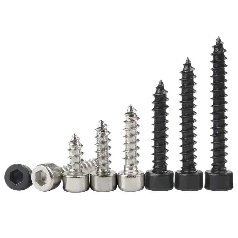 

M2 M3 M3.5 M4 M5 M6 Hex Hexagon Socket Cap Head Self Tapping Screw 8.8 Grade Black/Nickel Zinc Allen Head Furniture Wood Screw
