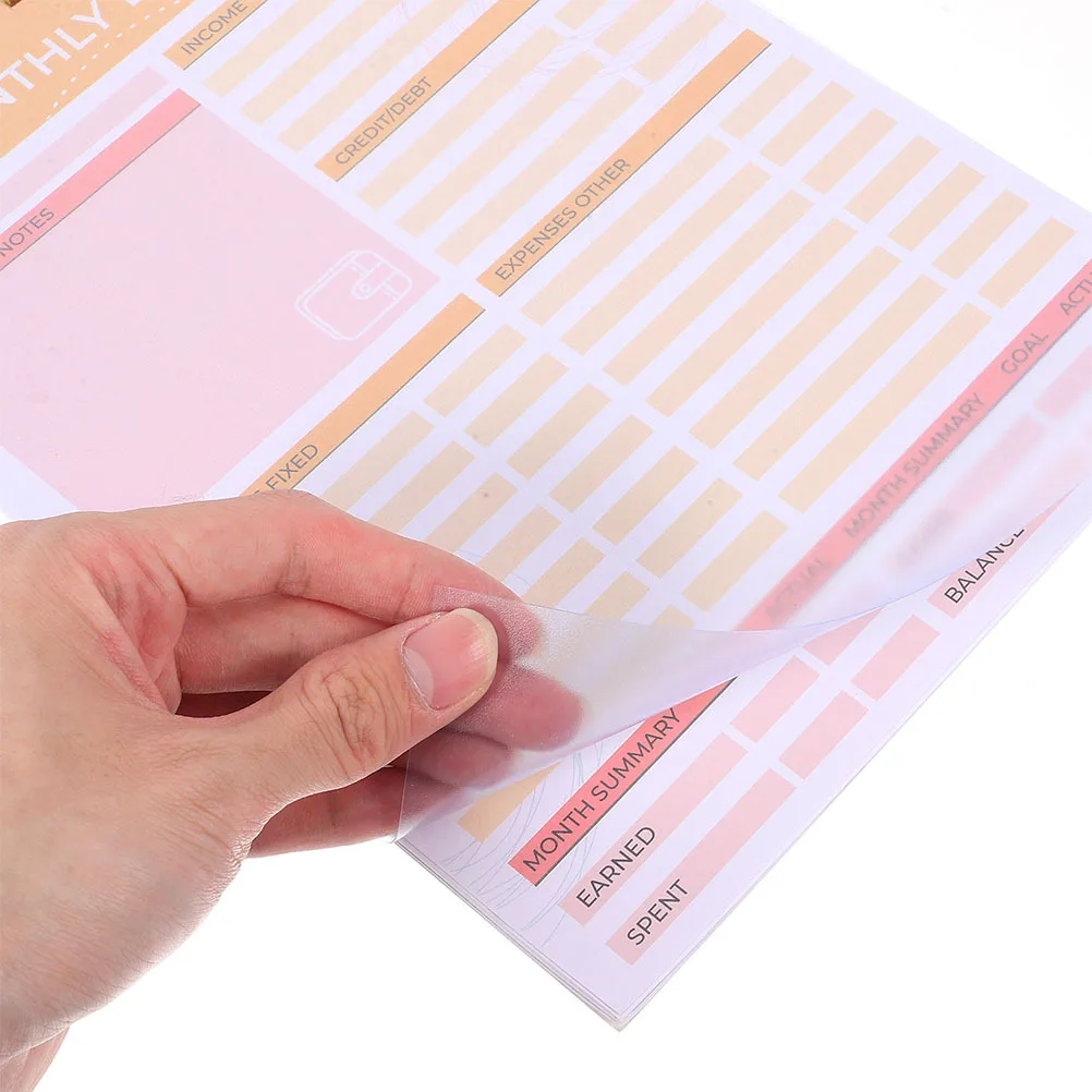 2 قطعة ورق دفتر ملاحظات حلزوني سعة كبيرة جهاز تعقب النفقات الشهرية مجلة الميزانية لدخل التخطيط المالي #5