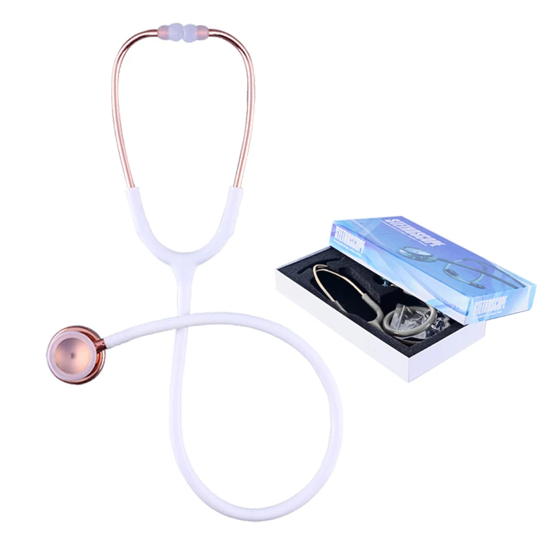 Classic White Medical Dual Head Portable Professional Clinical Cute Cardiology Stethoscope Health Tool for Nurse Doctor Students