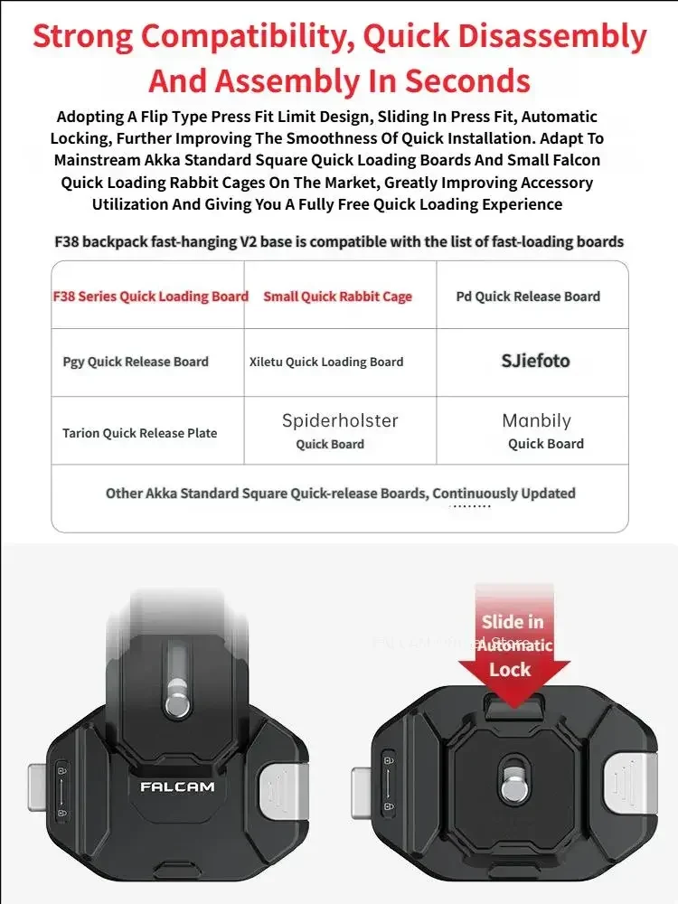 Falcam Backpack Quick Release Kit Official F38 for V2 Portable Camera Expansion Accessories Suitable for Most Strap Sizes 2026