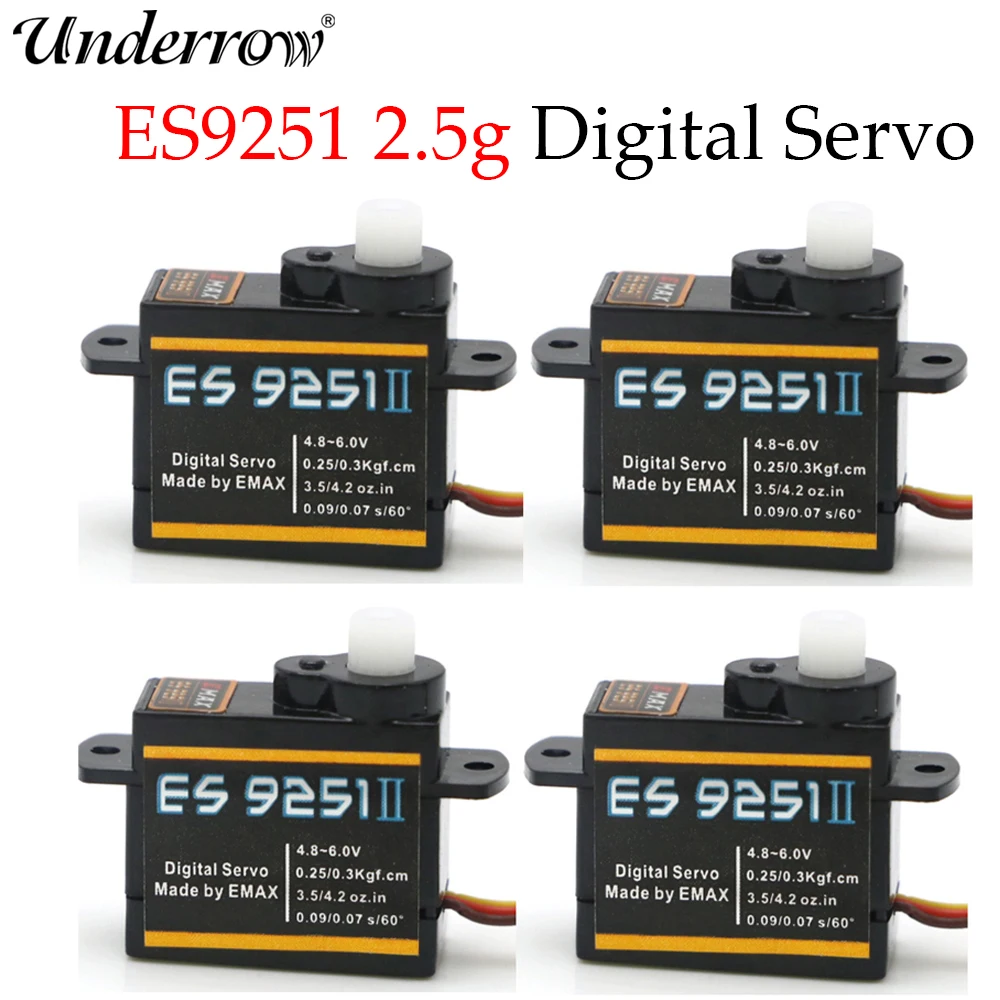Emax ES9251 Servo Digital RC de 2.5g 0.27kgf.cm para Helicóptero e Avião RC (es08ma es08md es08a Atacado)