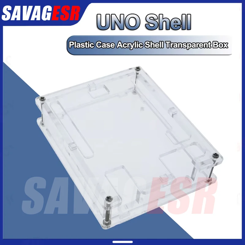 Black ABS Plastic Case Acrylic Shell Transparent Box for Arduino (Doesn't include UNO R3)