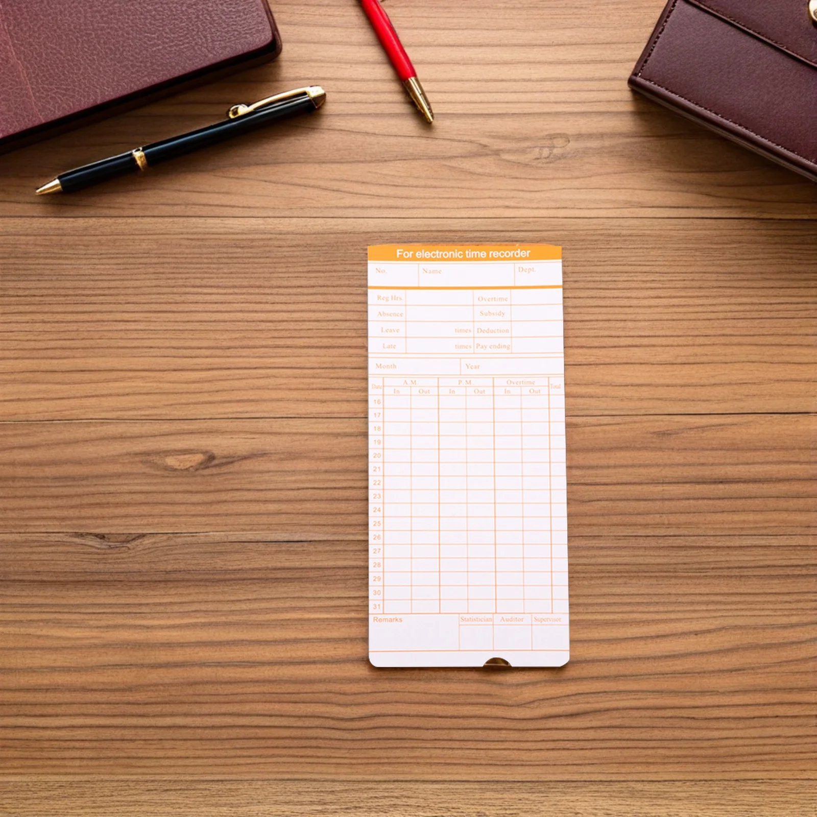 

100 Sheets Time Attendance Record Cards Premium Paper Time Card for Employee Office Daily Monthly Tracking Attendance Paper