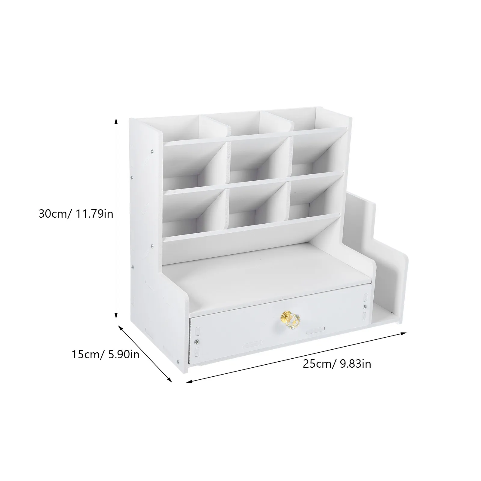 Desktop Stationery Organizer Rack for Pens Pencils Markers Scissors Erasers Notepads Cards and Small Items