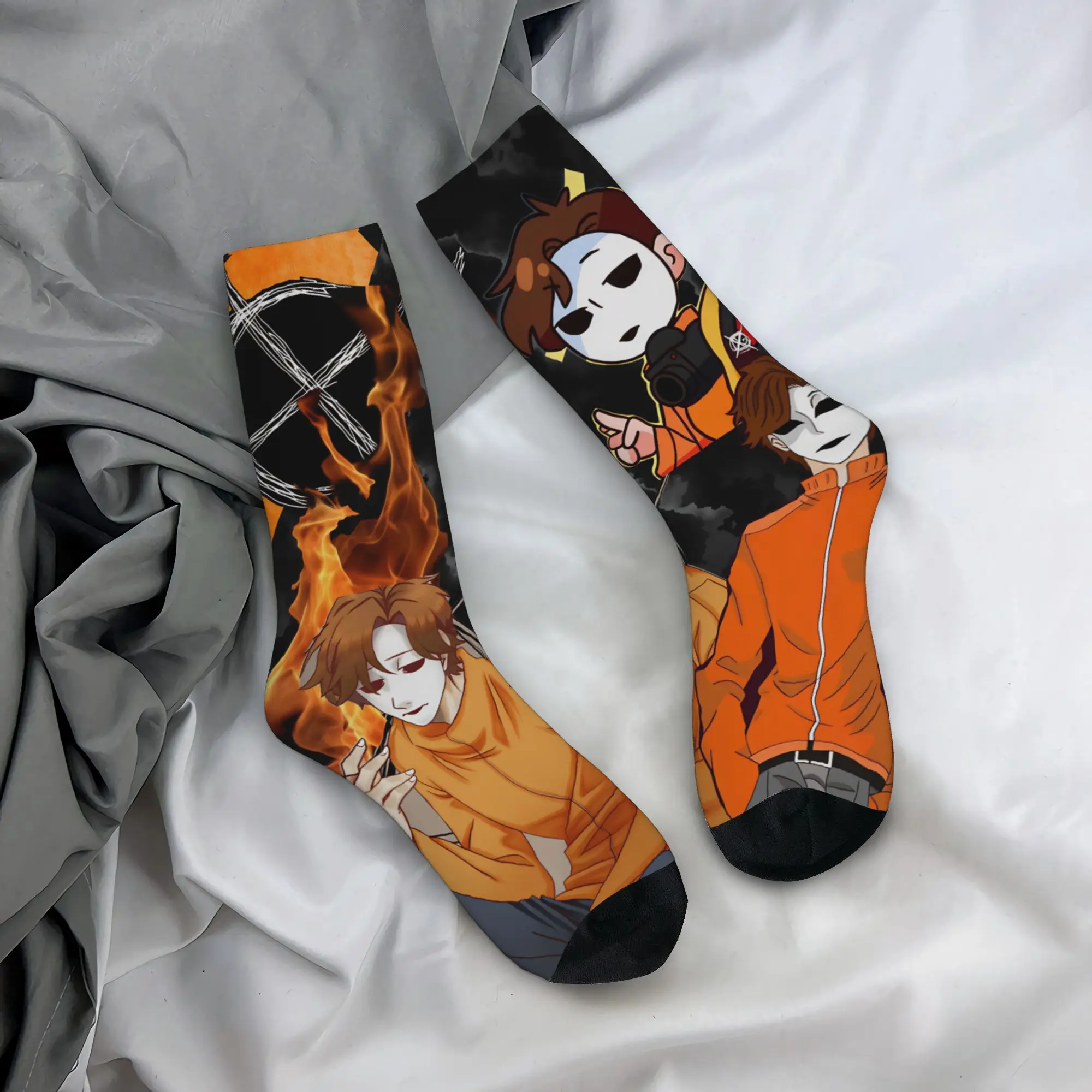Marble Hornets MH Masky Socks  Fashion Stockings Autumn Non Skid Men's Socks Soft Graphic Climbing Socks