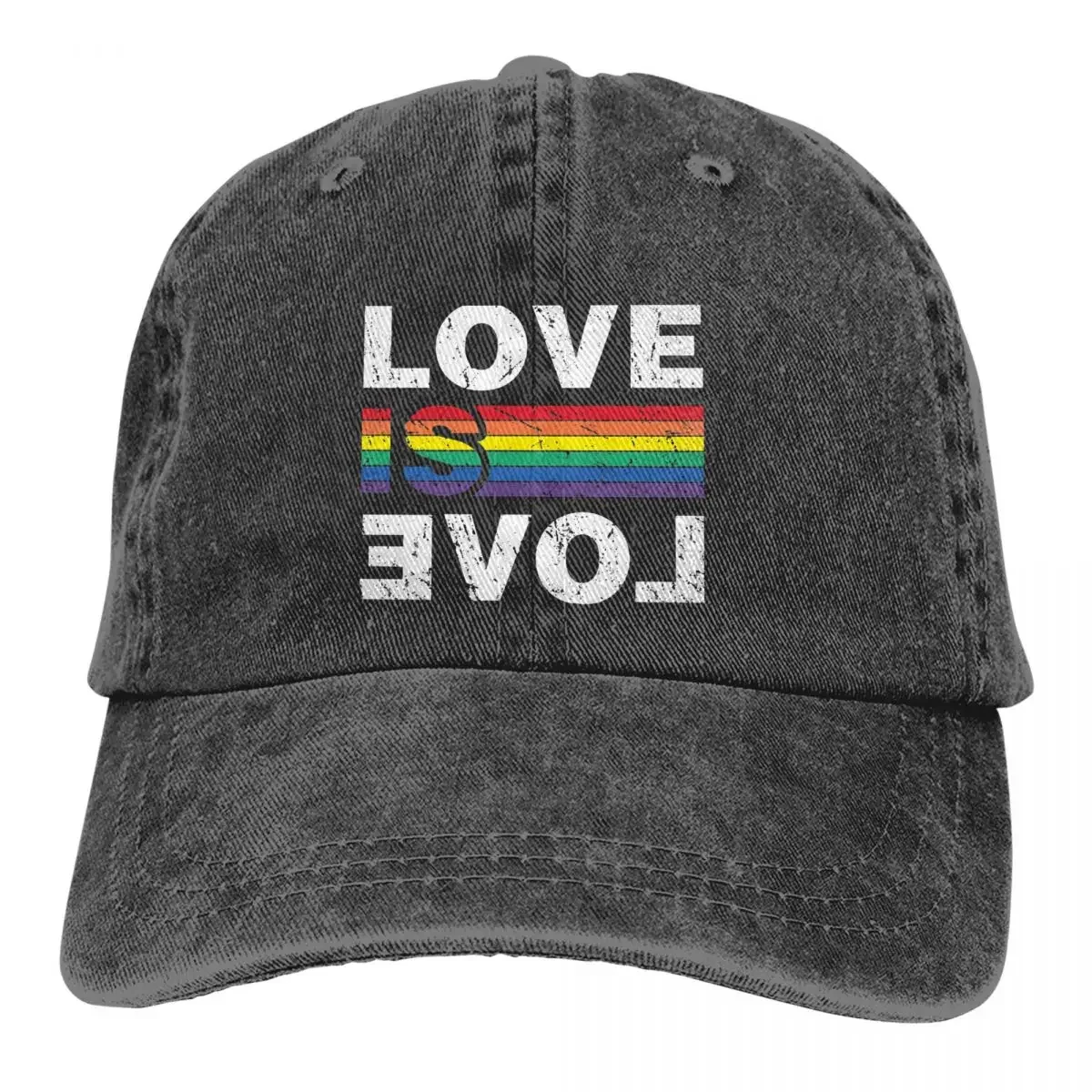 

Pride LGBT Gay Love Multicolor Hat Peaked Men Women's Cowboy Cap Love Is Love Baseball Caps Personalized Visor Protect Hats