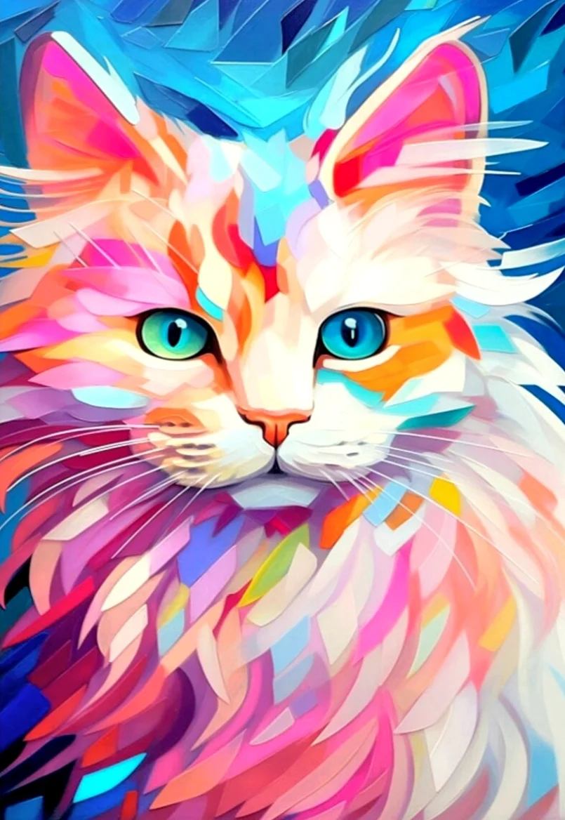 Sunature Diamond Painting Art Full Square Round Drills Cat Diamond Painting Kits