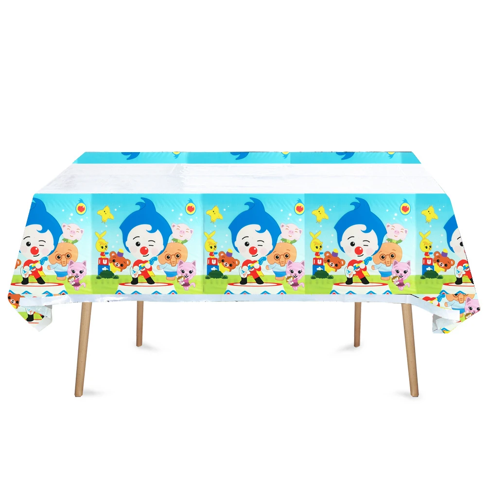 Clown Theme 1pcs/lot Happy Birthday Party Table Cover Baby Shower Decorations Kids Girls Favors Plastic Tablecloth