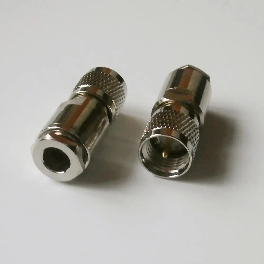 

RF miniUHF Connector MINI UHF miniUHF Male Clamp Solder For LMR195 RG58 RG142 RG223 RG400 Cable Straight Nickel Plated Adapters