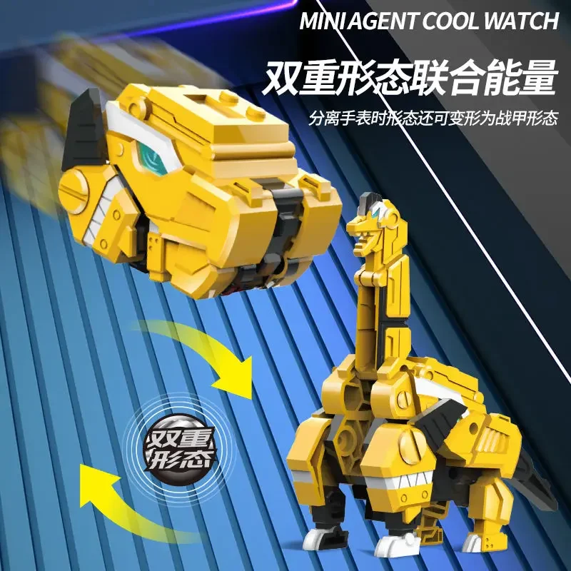 2025 Servic secreto móvil Deco Miniforce X reloj de juguete Super dinosaurio potencia Mecha deformación Robot regalo favorito de los niños