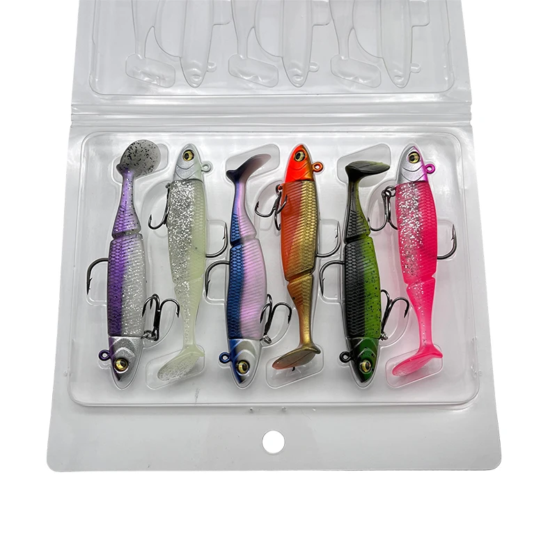 6-teiliges weiches Angelköder-Set, weicher Swimbait für Barschangeln, Premium-Angelköder für Süßwasser, Salzwasser, Pesca – Detail 4