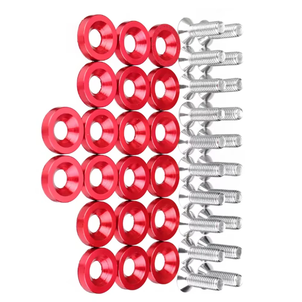 100pcs/set Aluminum Alloy Gasket Screw Washer Set Concave Hole Fisheye Countersunk Hole Washer Screw Washers Assortment Kit