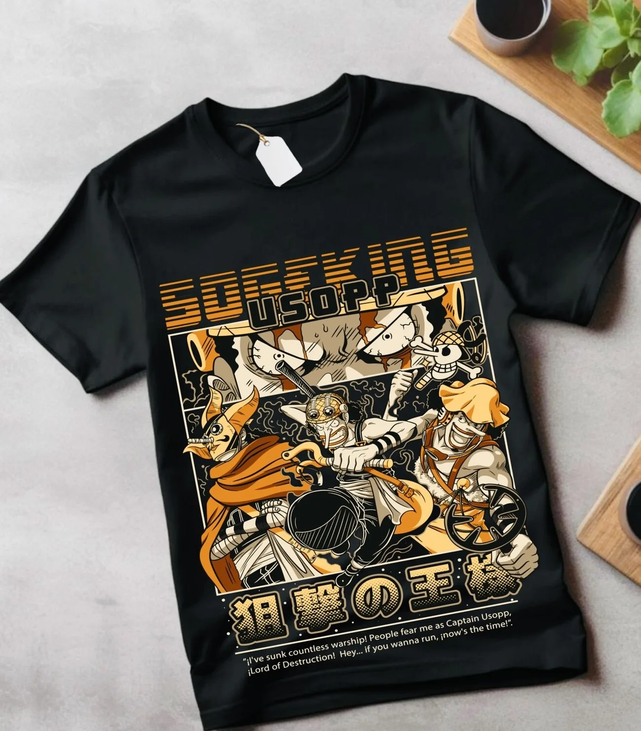 2026 Sommer ONE PIECE Anime Usopp Bedrucktes Lockeres Kurzarm-T-Shirt aus Reiner Baumwolle für Kinder Trendiges Unisex Casual Loose Y2k