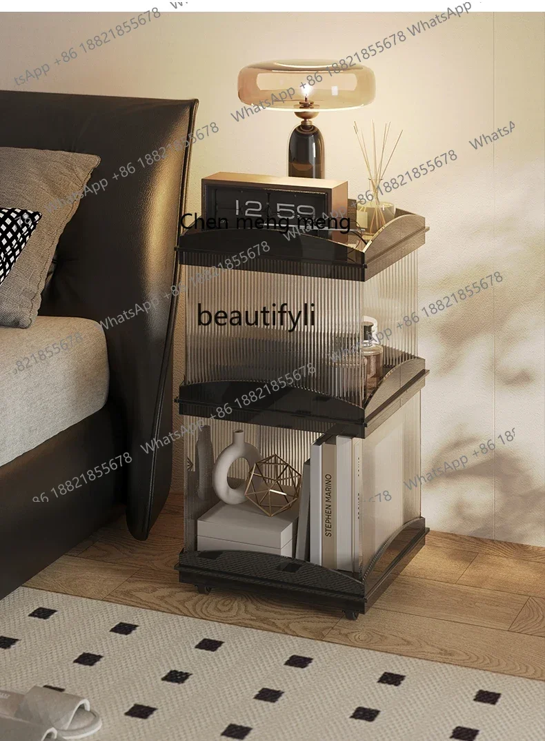 ss7304 Acrylic Living Room Sofa Side Table Removable Corner Table Creative Coffee Table Mini Trolley