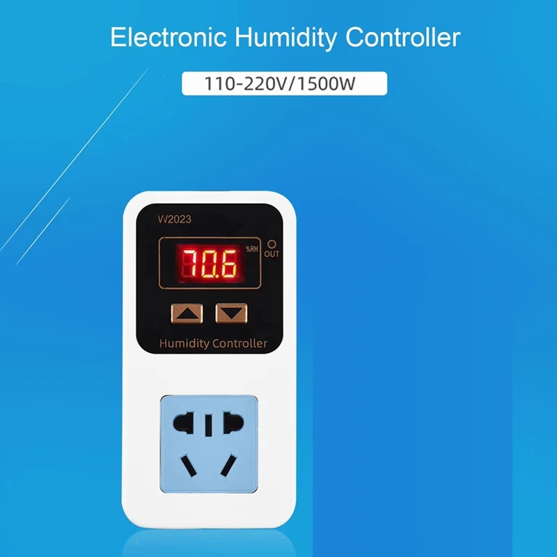 W2023 Digital Display Humidity Controller Humidifier Humidification Smart Humidity Control Socket US Plug