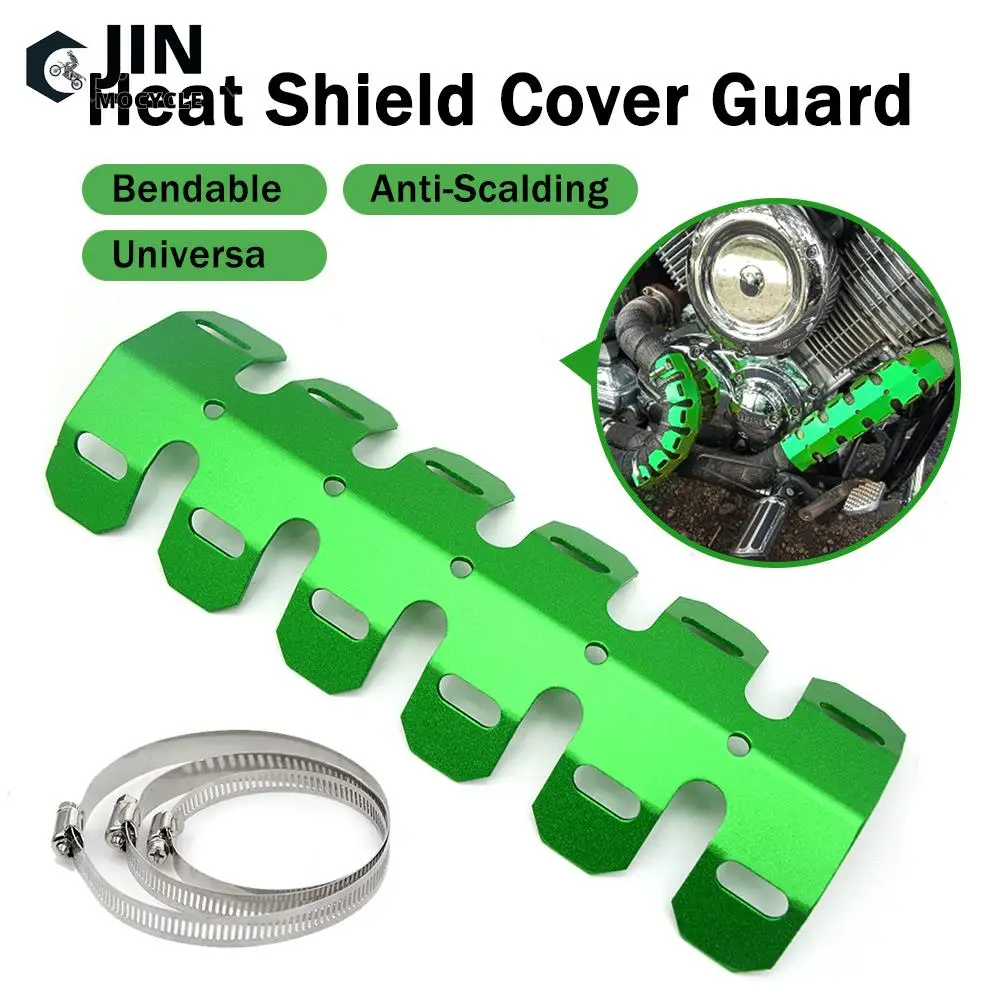 FOR Kawasaki KX65 KX85 KX100 KX 125 D-tracker 250SB 250 SL Exhaust Pipe Protector Bendable Heat Shield Cover Guard Anti-scalding