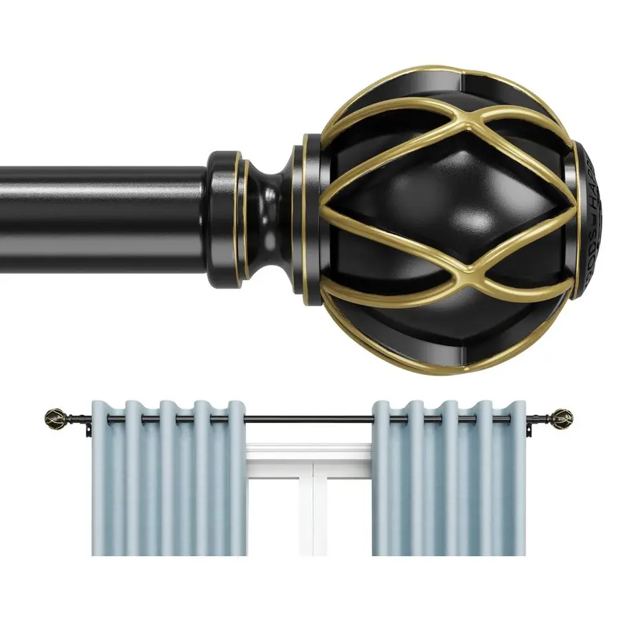 

Стержни 18189 дюймов, для окна 180 дюймов, регулируемая длина, сверхмощный диаметр 7, 8 дюймов, декоративные накладки, черные