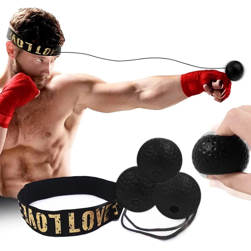 1 Set Boxing Reflex Speed Punch Ball Sanda Boxer Raising Reaction Force Hand Eye Training Set Stress Gym Boxing Exercise