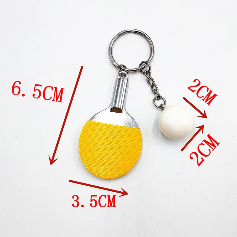 Porte-clés de balle de ping-pong, porte-clés de raquette de tennis de table, porte-clés de raquette de tennis de table, pendentif de sac, décoration, cadeau souvenir