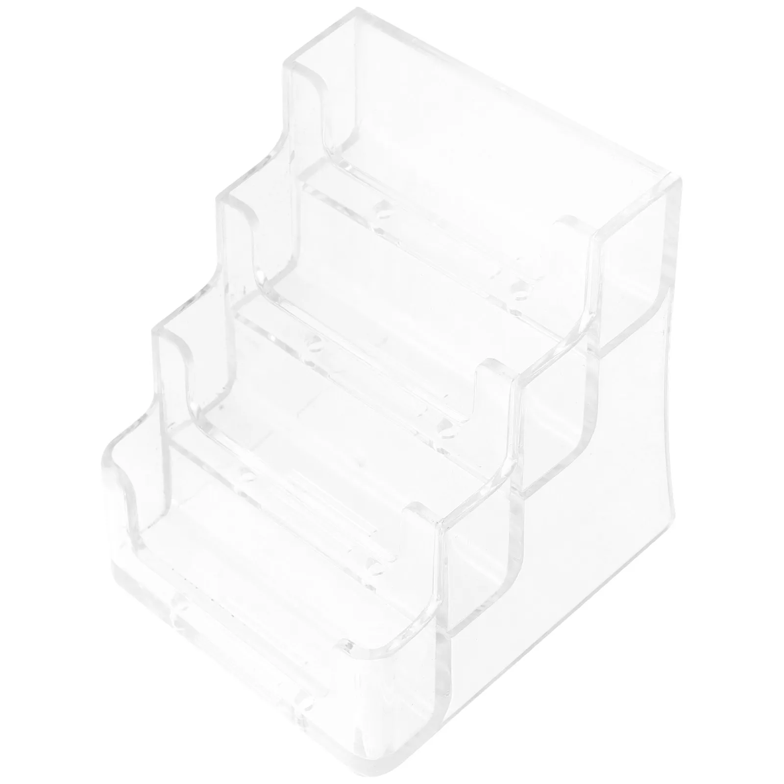 Sturdy Thick Acrylic Business Card Display Holder Compact Desk Organizer Modern Clear Card Stand for Office Name Cards Gift Use