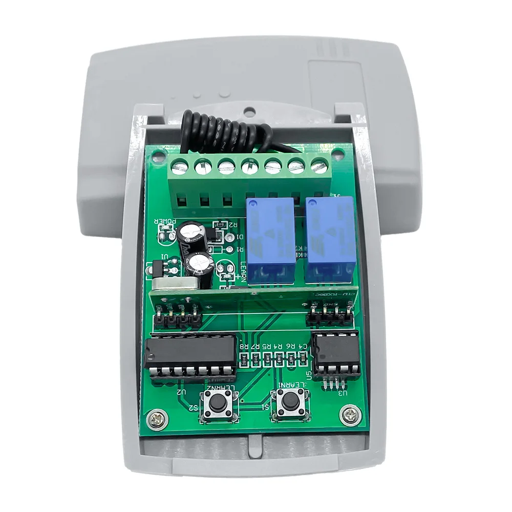 2CH 12V 24V コントローラゲートオープナーユニバーサル 433mhz リモコンガレージドア受信機 433.92mhz 送信機固定ローリングコード