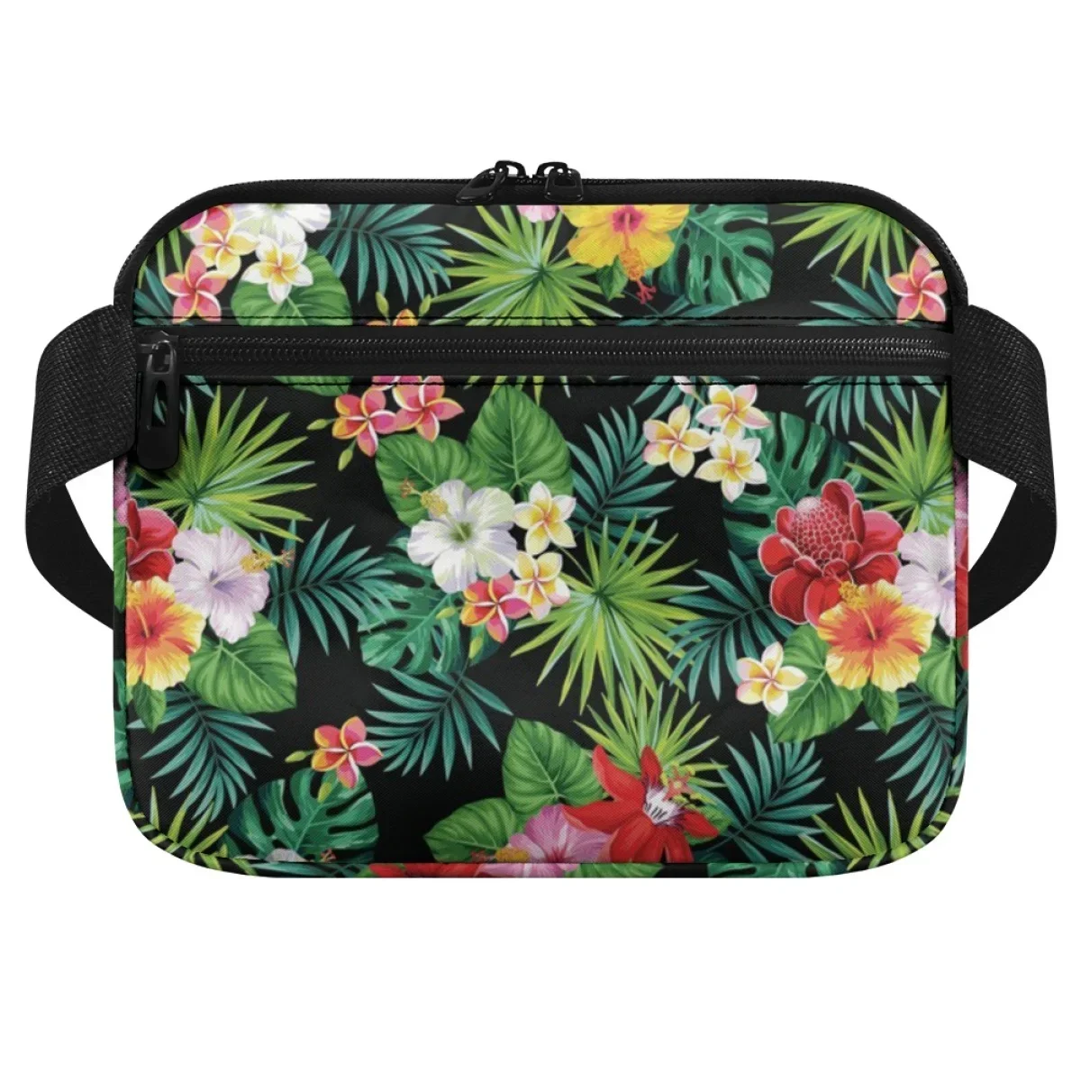 Riñonera organizadora de enfermera para mujer, bolsa de cintura con diseño de flores hibisco, hoja de palma de la selva Tropical Hawaiana de lujo, bolsas de cadera para regalo