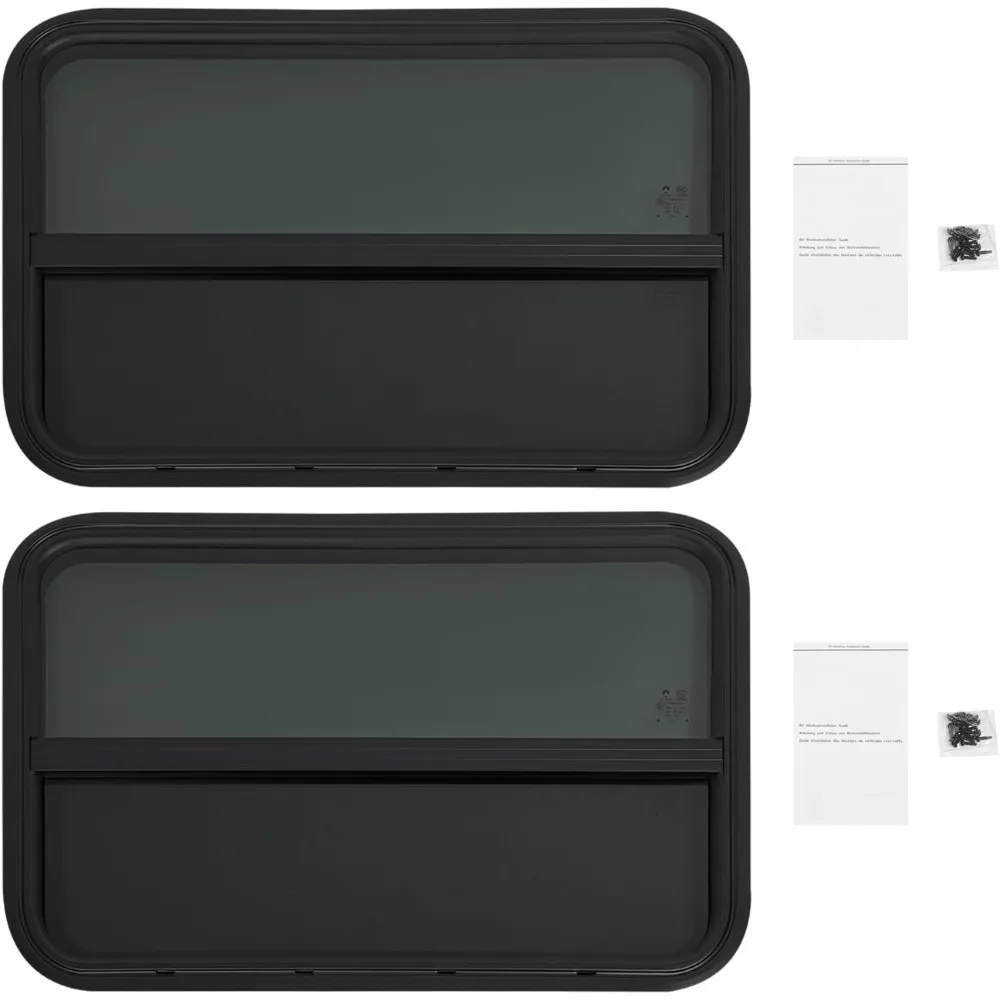 نافذة RV منزلق عمودي 30 وات × 20 ساعة مع حلقات زخرفة لمقطورة التخييم، بديل مناسب 0.12-0.24 #4