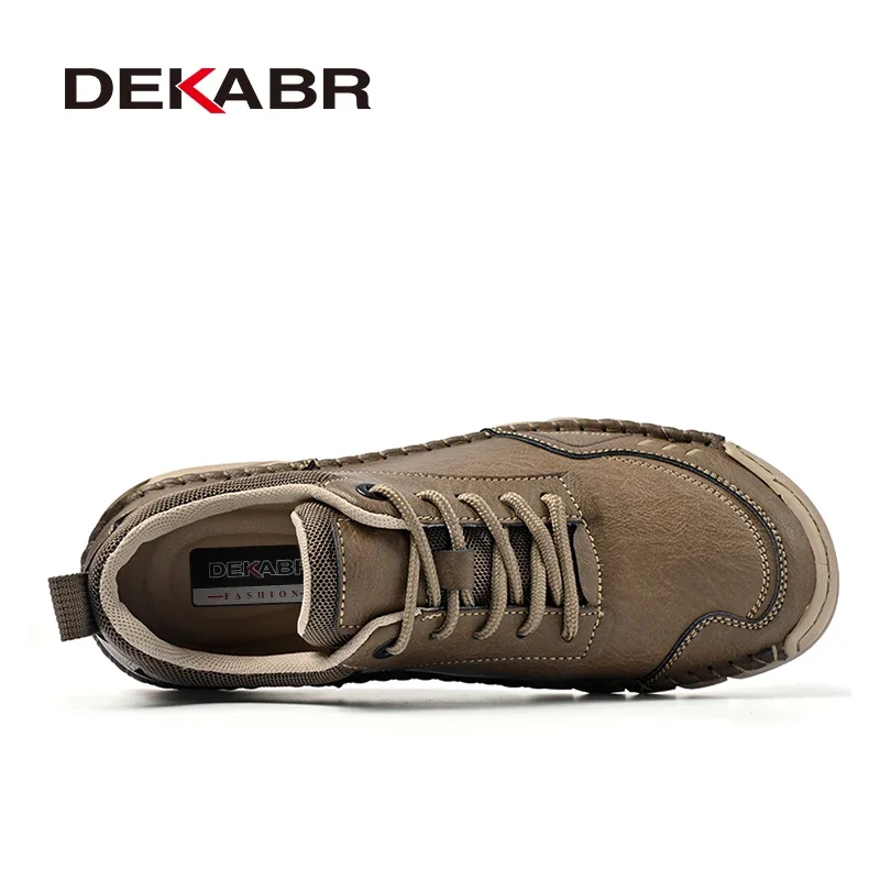 DEKABR Men Cow Leather Shoes 2025 Handmade Leisure Classical Breathable Comfortable Men's Anti-Skid Cushioning Shoes Size 38-46