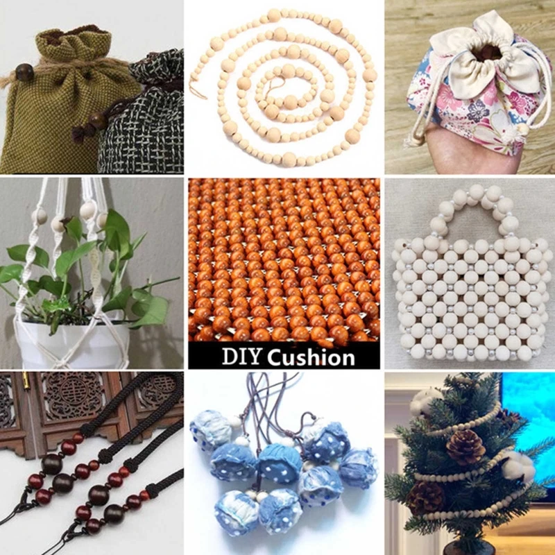 Giáng Sinh Người Tuyết Hạt Gỗ Gỗ Tròn Đính Hạt In Hình Giáng Sinh Hạt Gỗ