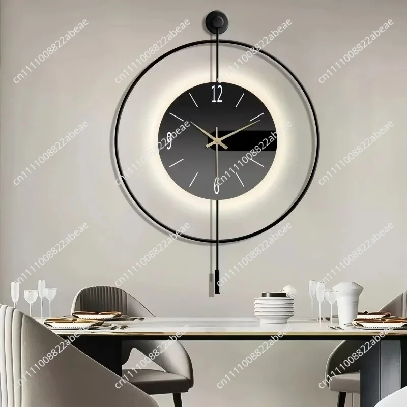 Living Room Fashionable Clock  Creative Light Luxury Decoration Iron Art Simple Modern Art High-End Silent Wall Clock