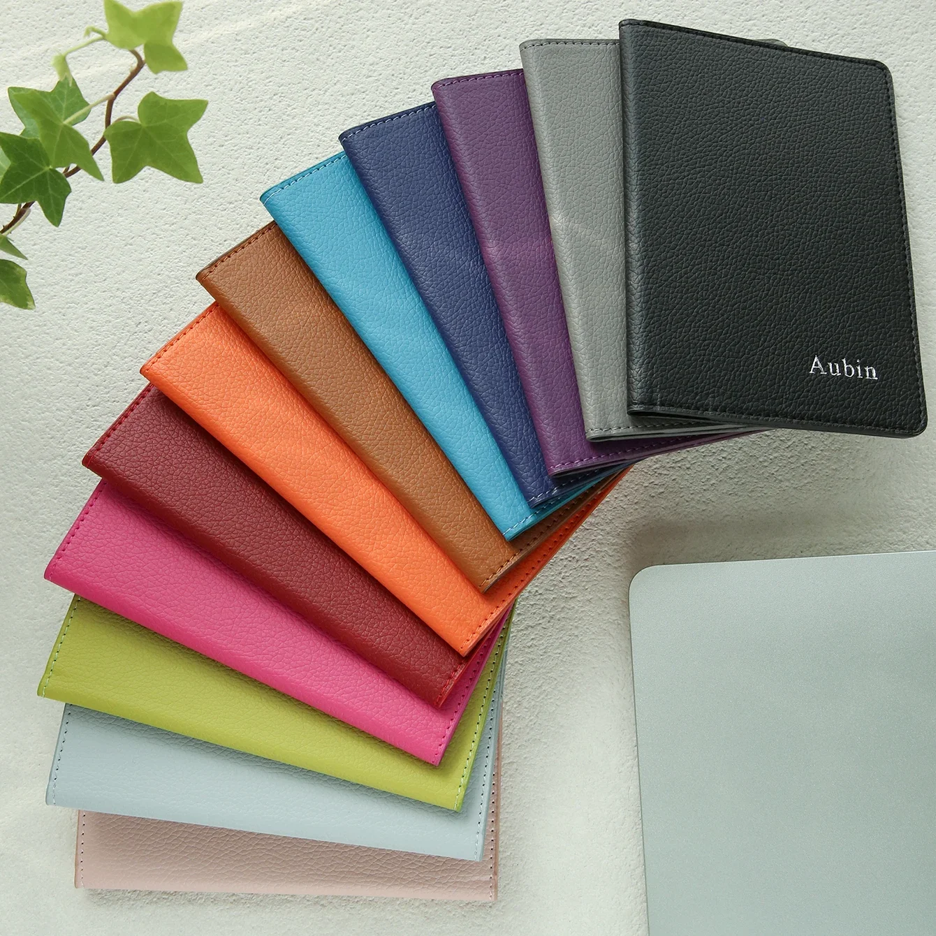 

Customized Passport Holder 1PC Personalized Name Monogram Vintage Passport Cover Texture Faux Leather Plain with RFID Blocking