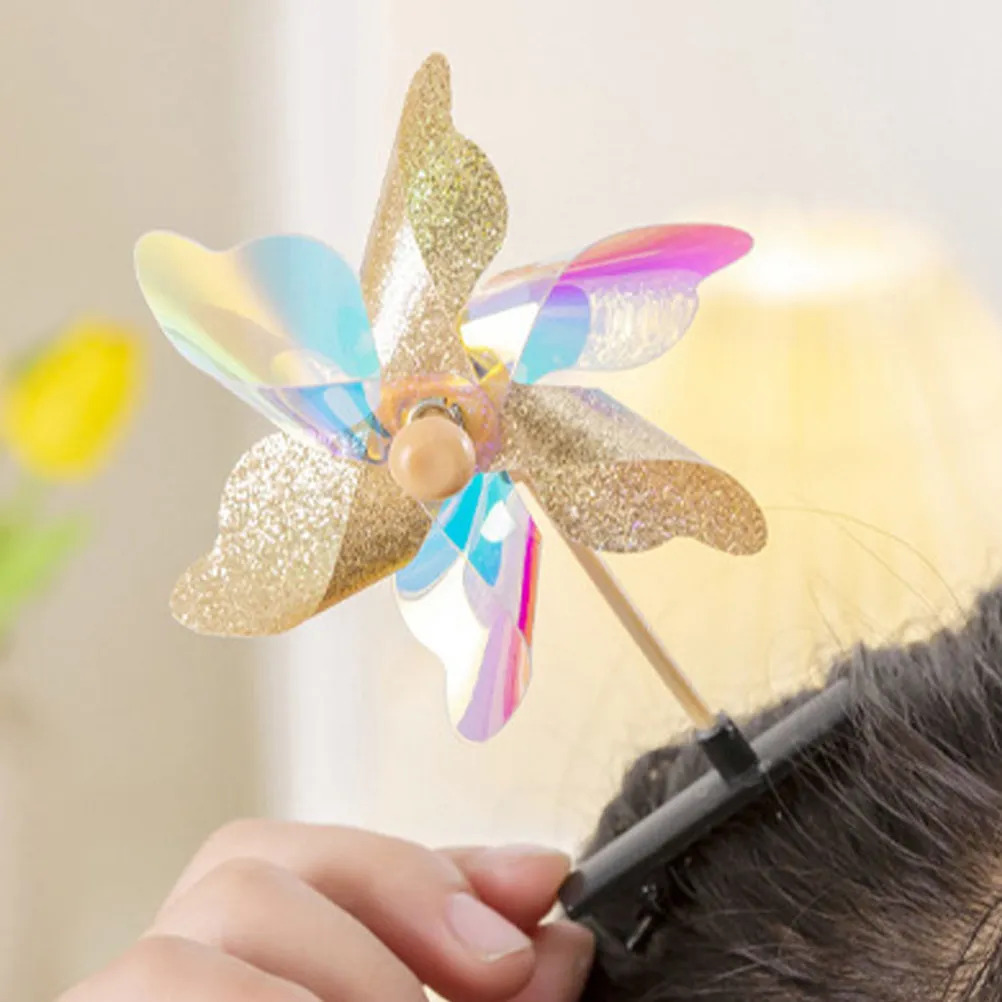 

12Pcs Windmill Hair Clips Glitter Accessories for Kids Girls Sweet Hairstyling Windmill Hair Clip Kids Accessories for Girls