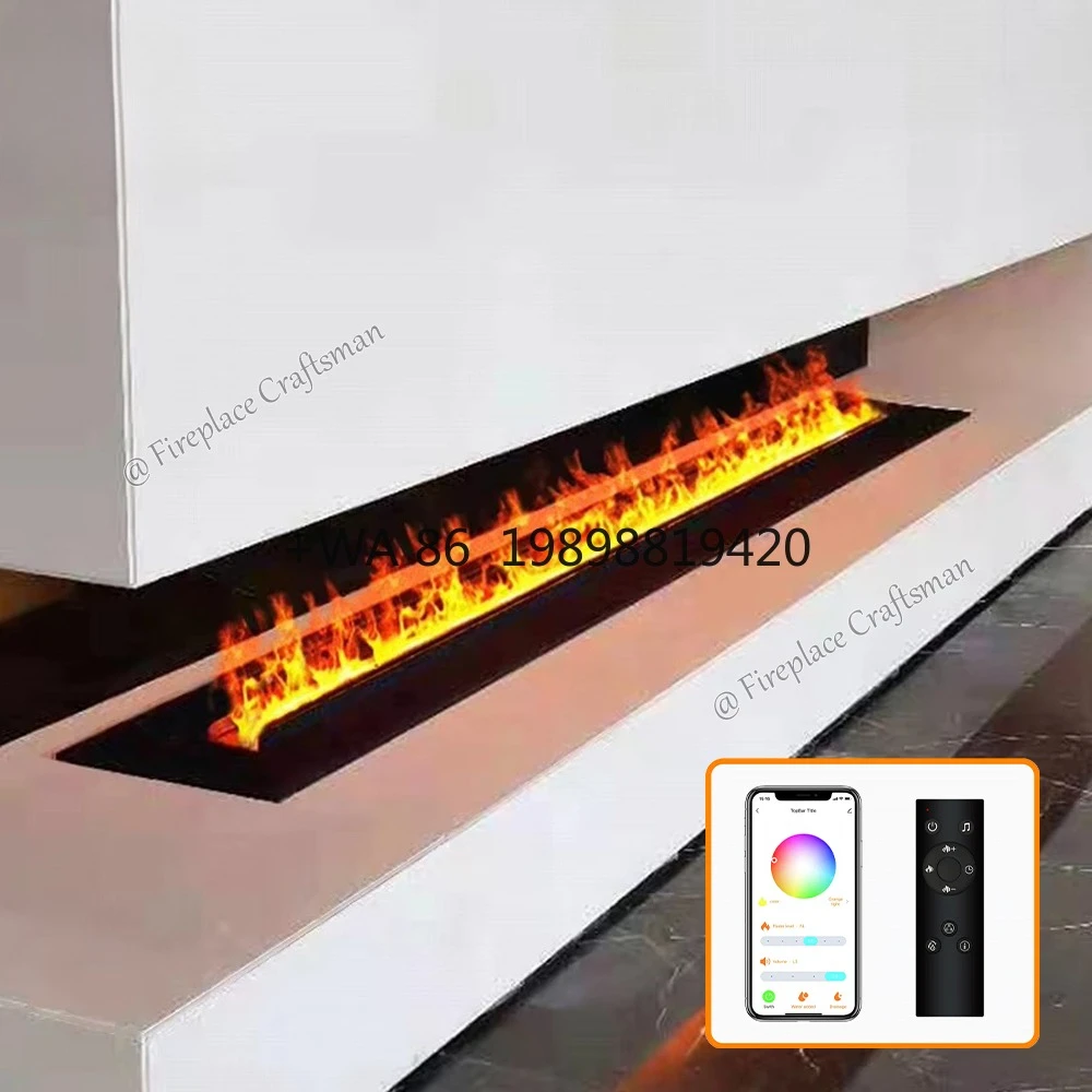 Customized Freestanding Realistic 3D Flame Led Fire Place Mist Fireplace Remote Control Water Vapor Steam Electric Fireplace