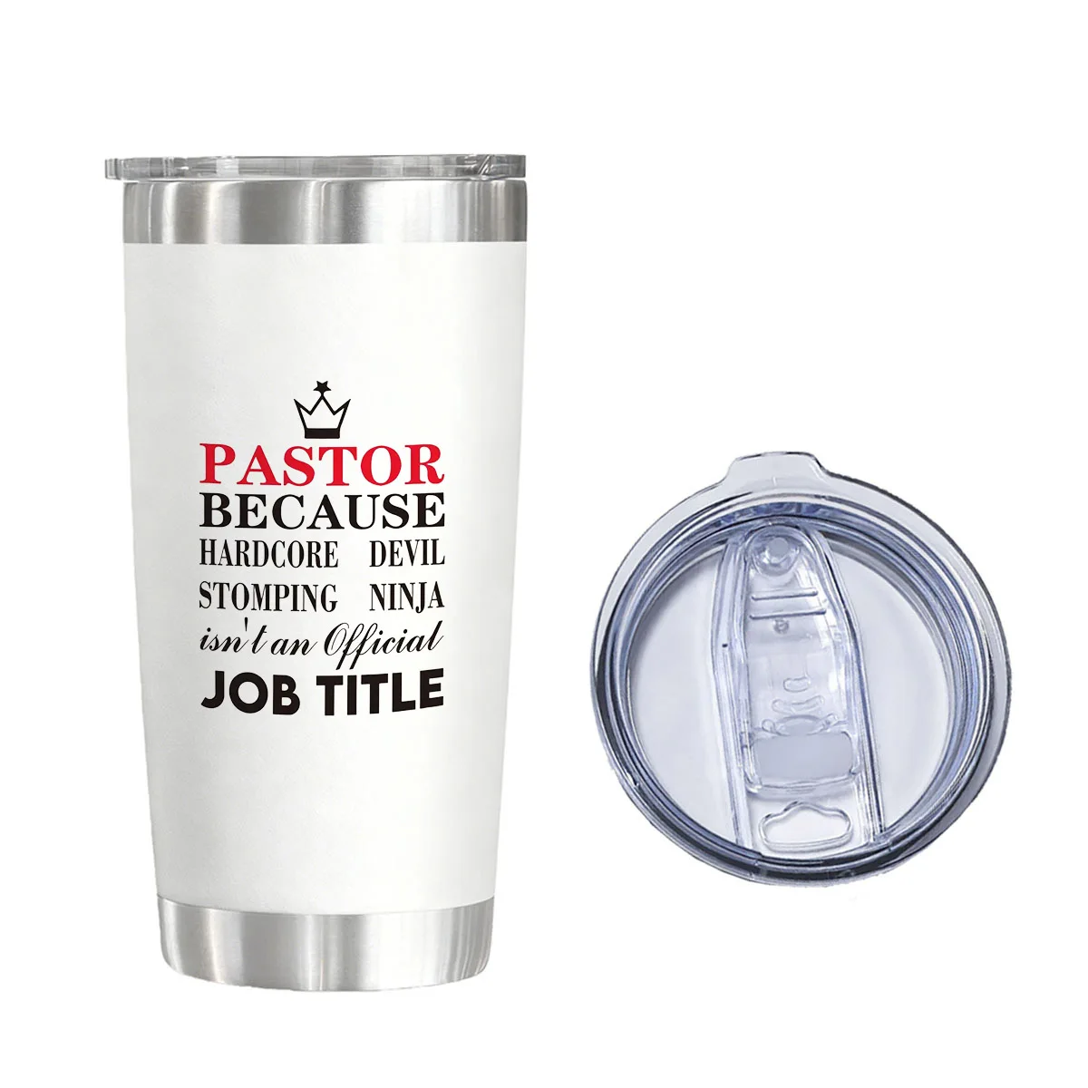 Pastor Because Hardcore Devil Stomping Ninja Isn't An Official Job Title 20 oz Vacuum Flask Tumbler for Christmas Birthday