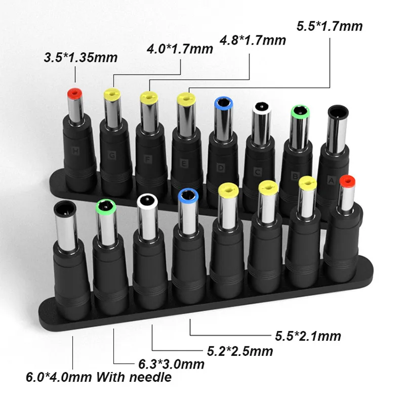 1เซ็ต8-in-1แจ็คไฟ DC ขั้วต่อปลั๊กตัวแปลงตัวเมีย5.5*2.1มม. เพื่อ3.5 4.0 4.8 5.5 5.2 6.3 6.0อะแดปเตอร์ปลายตัวผู้