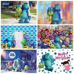 Monsters University Backdrops Monsters Inc Background Mike Wazowski Birthday Party Supplies Banner Wall Decor Custom