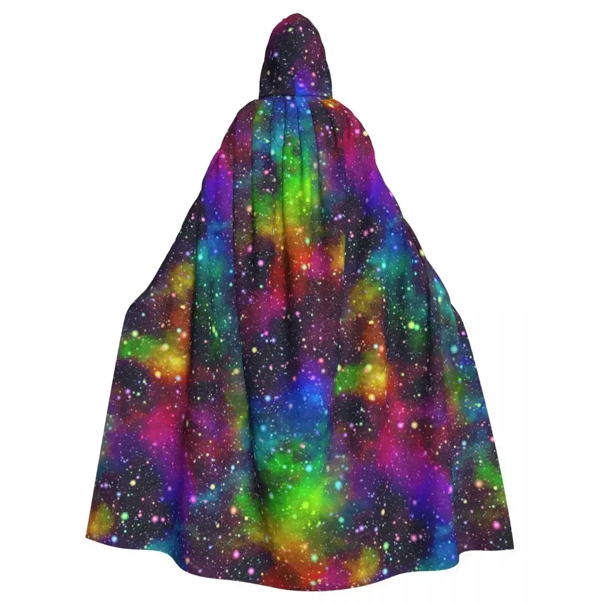 Cosplay Medieval Costumes Nebula Night Starry Sky In Rainbow Colors Hooded Cloak Capes Long Robes Jackets Coat Carnival