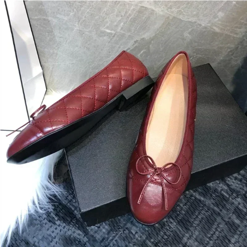 Brand Designer New Women's Ballet Shoes Round Toe Low Mouth Flat Shoes Casual Walking Shoes for Ladies