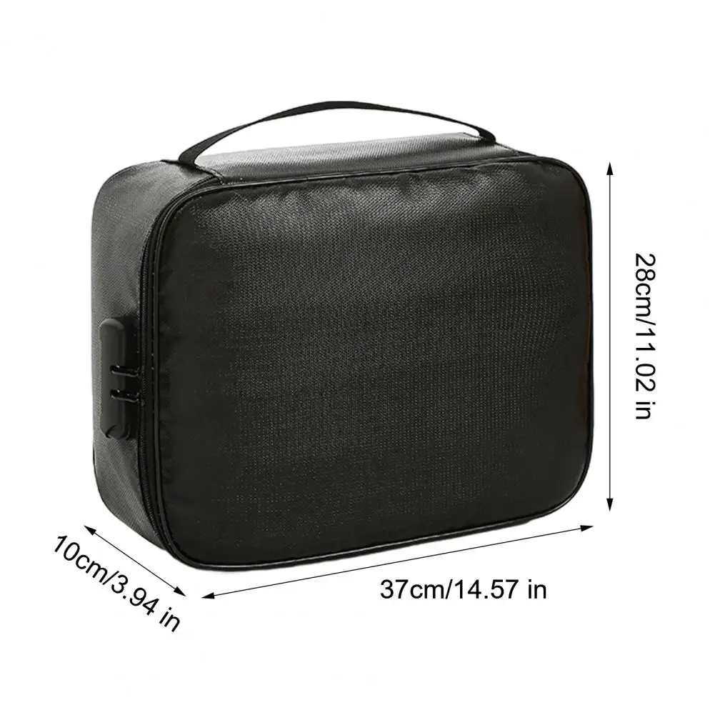 Compact Emergency Document Holder Fireproof Document Storage Bag with Lock Heat Insulated Waterproof Organizer for Files